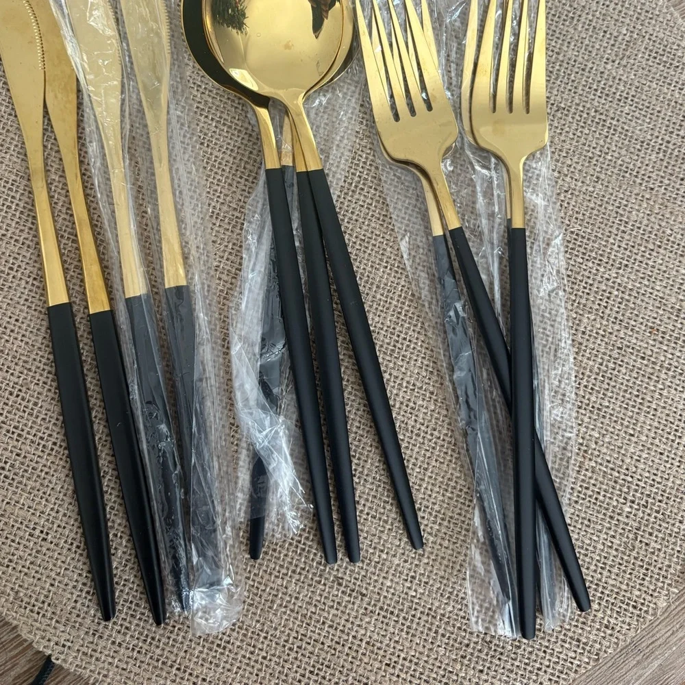 Gold & Matte Black utensils-New